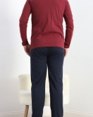 Erkek Pijama Takımı Bordo - 20835.1838.