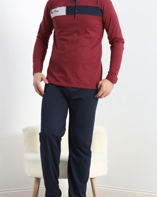 Erkek Pijama Takımı Bordo - 20835.1838.