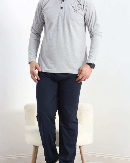 Erkek Pijama Takımı Gri - 20837.1838.