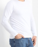 Bisiklet Yaka Erkek İnce Sweat Beyaz - 21483.200.