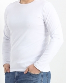 Bisiklet Yaka Erkek İnce Sweat Beyaz - 21483.200.