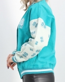 Nakışlı Denim Kolej Ceket Turkuaz1 - 20794.1896.