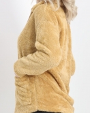 Fermuarlı Peluş Ceket Camel - 19473.1153.