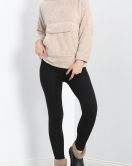 Kanguru Cep Kapşonlu Peluş Sweat Taş - 9062.1153.