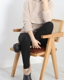 Kanguru Cep Kapşonlu Peluş Sweat Taş - 9062.1153.