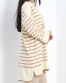 Nakışlı Oversize Triko Kazak Lattebisküvi - 540.1247.