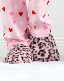 Leopar Desenli Peluş Terlik Pembe - 20597.264.