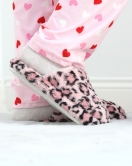 Leopar Desenli Peluş Terlik Pembe - 20597.264.