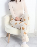 Paçası Peluşlu Polar Cepli Pijama Altı Taş - 20581.1287.