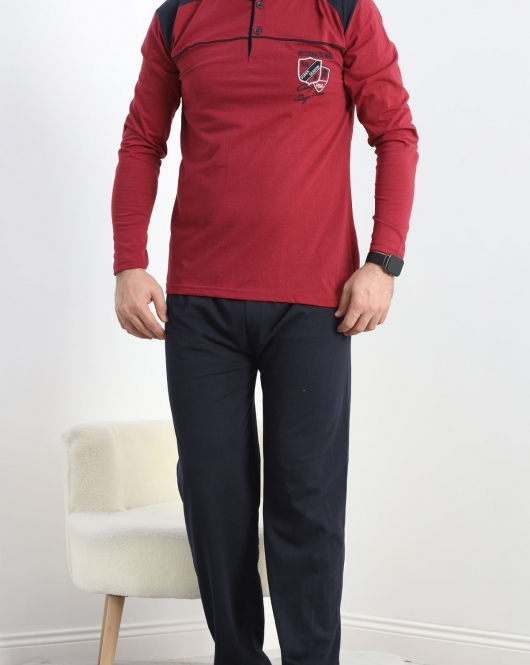 Erkek Pijama Takımı Bordo - 20219.1838.