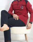 Erkek Pijama Takımı Bordo - 20219.1838.
