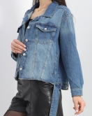 Kuşak Detay Oversize Kot Ceket Mavi - 4897.1900.