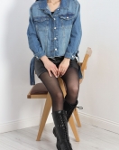 Kuşak Detay Oversize Kot Ceket Mavi - 4897.1900.
