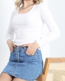 Yan Büzgülü Body Beyaz - 19504.599.