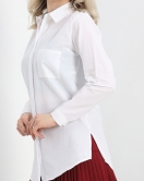 Tek Cepli Gizli Düğme Poplin Gömlek Beyaz - 25524.1874.