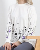 İki İplik Baskılı Tunik Sweat Ekru - 40046.555.