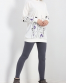 İki İplik Baskılı Tunik Sweat Ekru - 40046.555.