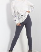 İki İplik Baskılı Tunik Sweat Ekru - 40046.555.