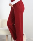 Fitilli İnterlok Pijama Altı Bordo - 19388.1567.
