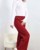 Fitilli İnterlok Pijama Altı Bordo - 19388.1567.