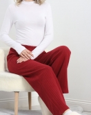 Fitilli İnterlok Pijama Altı Bordo - 19388.1567.