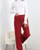 Fitilli İnterlok Pijama Altı Bordo - 19388.1567.