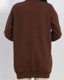Baskılı İki İplik Tunik Sweat Kahve - 40044.555.