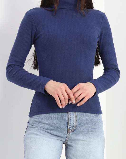 Raporlu Tam Yaka Body Lacivert - 40072.1567.