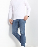 Polo Yaka Şardonlu Erkek Sweat Beyaz - 24163.1874.
