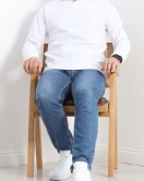 Polo Yaka Şardonlu Erkek Sweat Beyaz - 24163.1874.