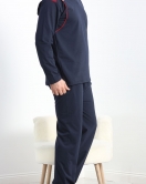 V Yaka Erkek Pijama Takımı Lacivert - 40069.1838.