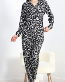 Süet Pijama Takımı Beyazsiyah - 40003.1049.