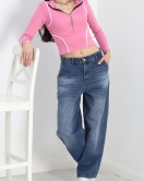 Biyeli Yarım Fermuarlı Body Pembe - 40078.1855.