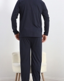 Jakarlı Erkek Pijama Takımı Bordo - 40063.1838.