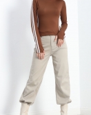 Dik Yaka Şeritli Body Kahve - 40079.1855.