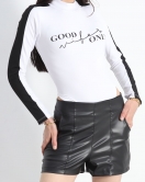 Baskılı Altı Çıtçıtlı Body Beyaz - 40081.1855.
