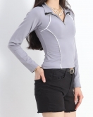 Biyeli Fermuarlı Body Dumangri - 40077.1855.