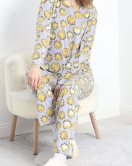 Desenli Poliviskon Pijama Takımı Laciçizgili - 818.1287.