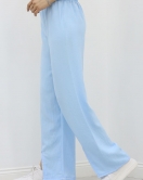 Paça Yırtmaçlı Keten Pantolon Mavi - 15267.1778.