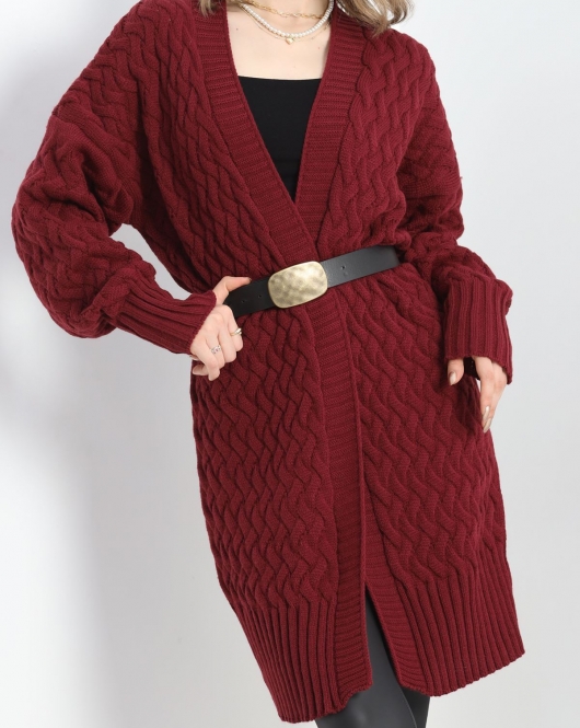 Triko Hırka Bordo - 370.1577.