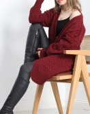 Triko Hırka Bordo - 370.1577.