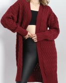 Triko Hırka Bordo - 370.1577.