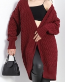 Triko Hırka Bordo - 370.1577.