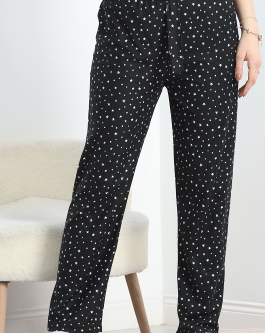 Desenli Süet Pijama Altı Yıldızlısiyah - 103.1287.