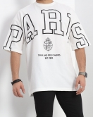 Unisex Oversize 2 İplik Tişört Beyaz - 30246.336.