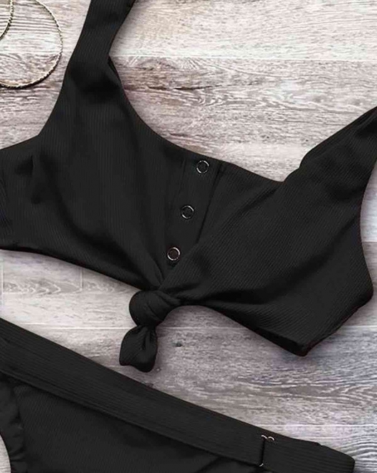 Çıtçıtlı Bikini Takım Siyah - 10057.1834.