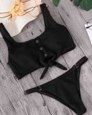 Çıtçıtlı Bikini Takım Siyah - 10057.1834.