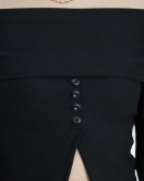 Madonna Yaka Crop Bluz Siyah - 40018.1247.