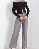 Madonna Yaka Crop Bluz Siyah - 40018.1247.