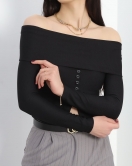 Madonna Yaka Crop Bluz Siyah - 40018.1247.